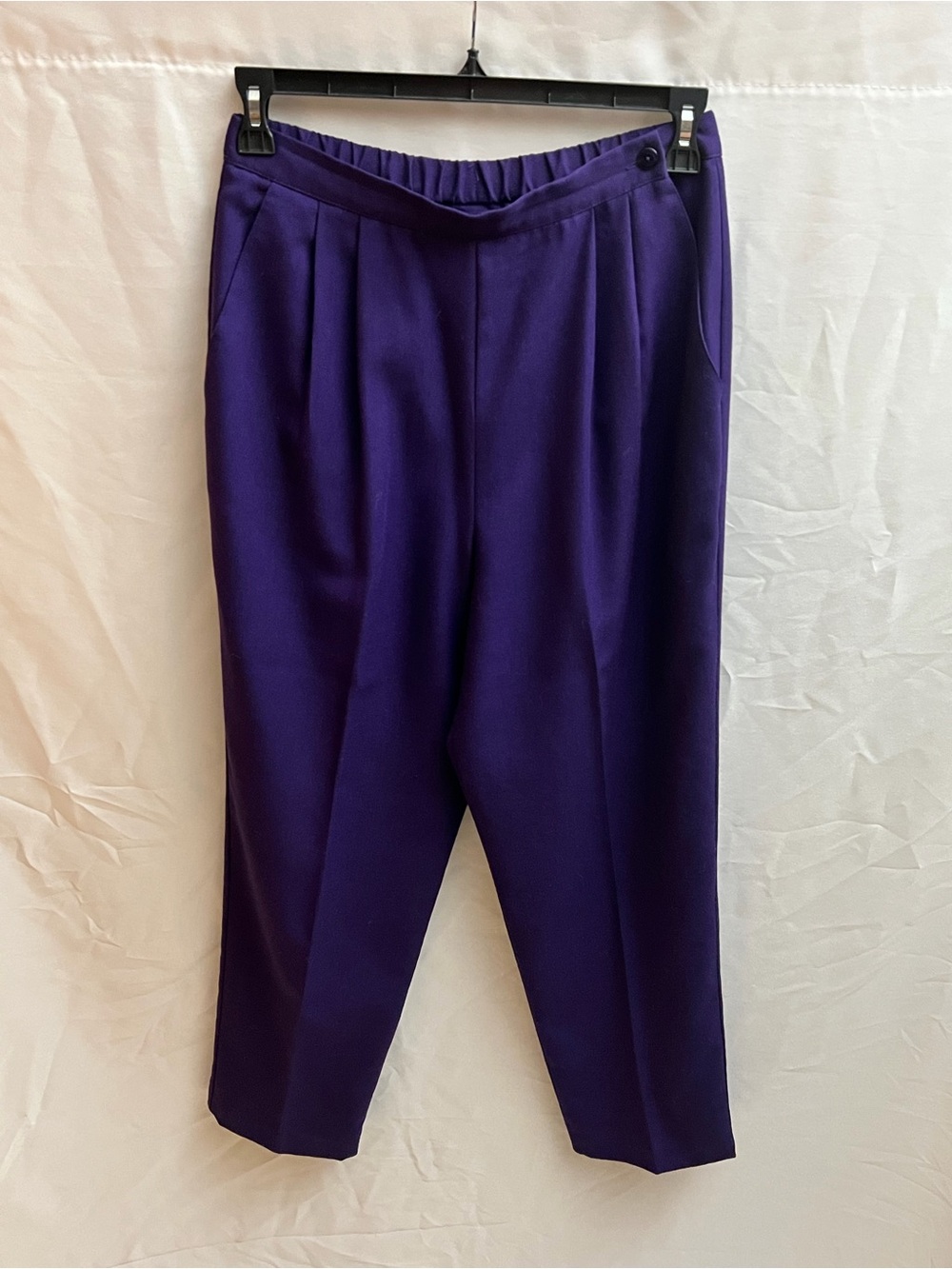 Lucia Vintage Women’s Size 12 Purple Pleated Elastic Waist Pants USA Made